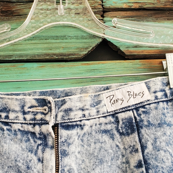 VINTAGE PARIS BLUES ACID WASH SKIRT - Picture 6 of 12